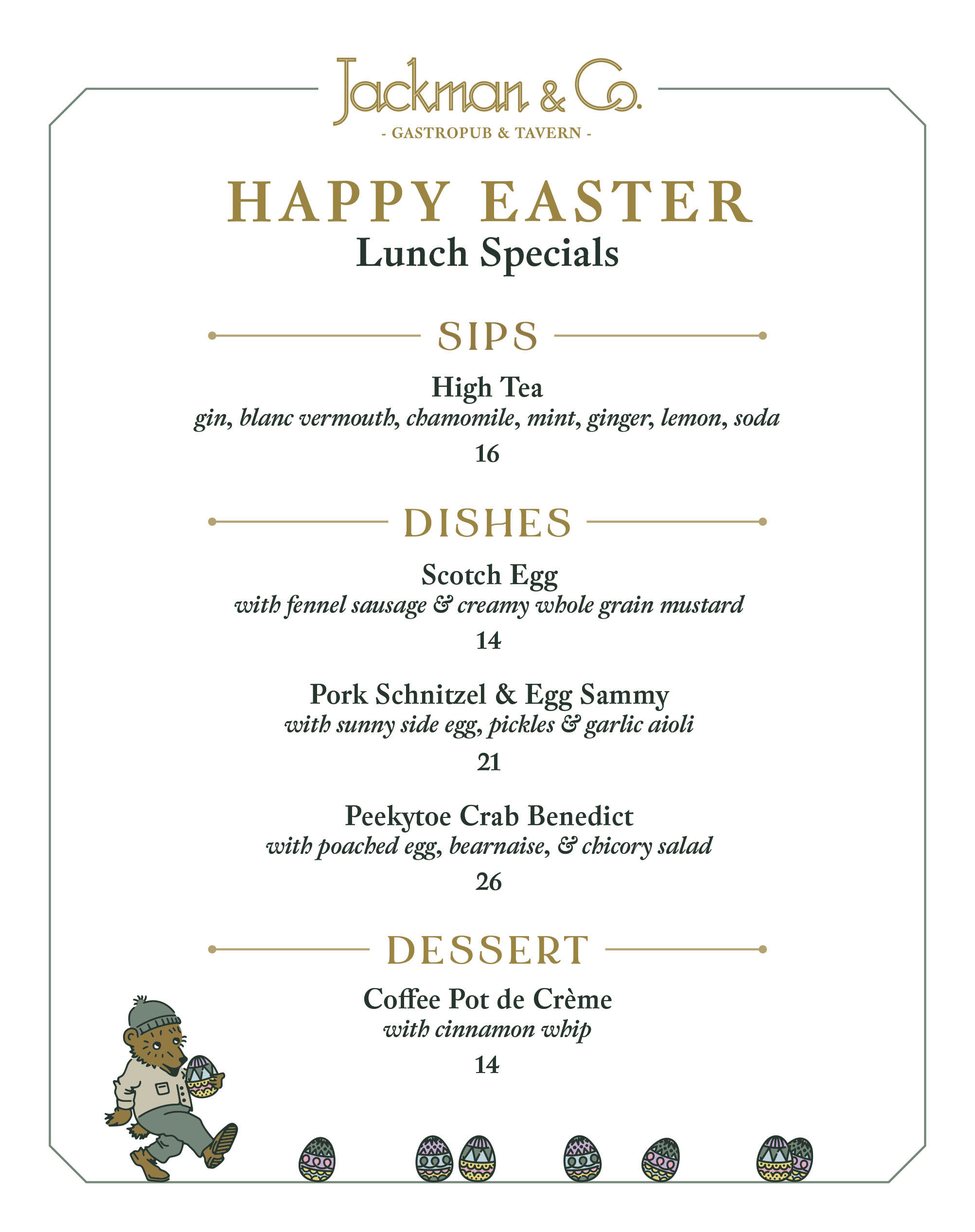 Easter menu
